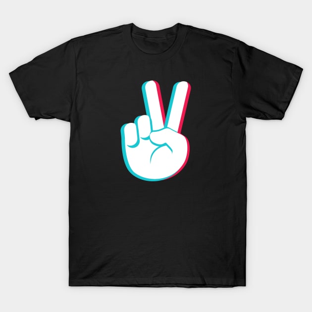 TikTok cheese two fingers smile emoji smiley White T-Shirt by ThingyDilly